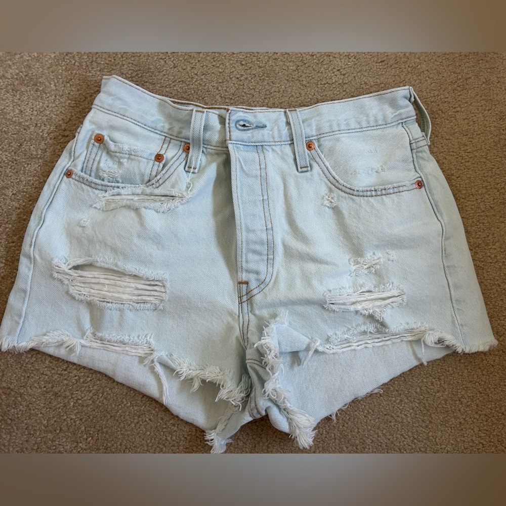 Levi’s 501 Light Wash Distressed Denim Women’s Shorts